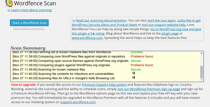 Wordfence Scan